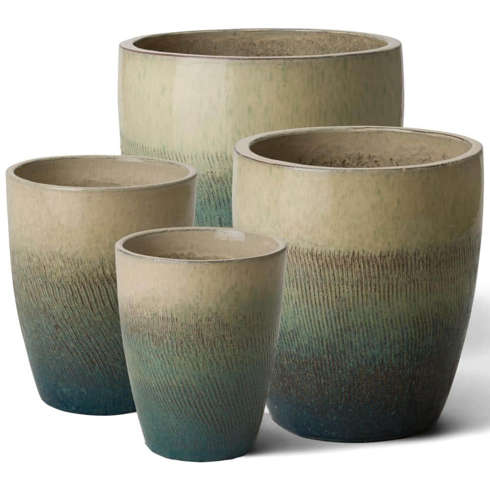 14" Multicolor Ceramic Bullet Planter for Indoor/Outdoor Use