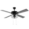 【A-FLOW】DYNASTYBLACK LINE LISA No.5 River of Goods Liza 52 in. LED Indoor Black Ceiling Fan with