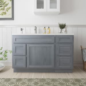 51 in. W x 21 in. D x 32.5 in. H Bath Vanity Cabinet without Top in Silver