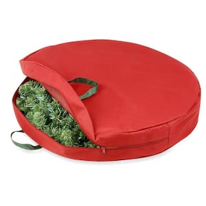 30-Inch Artificial Christmas Wreath Storage Bag, Red