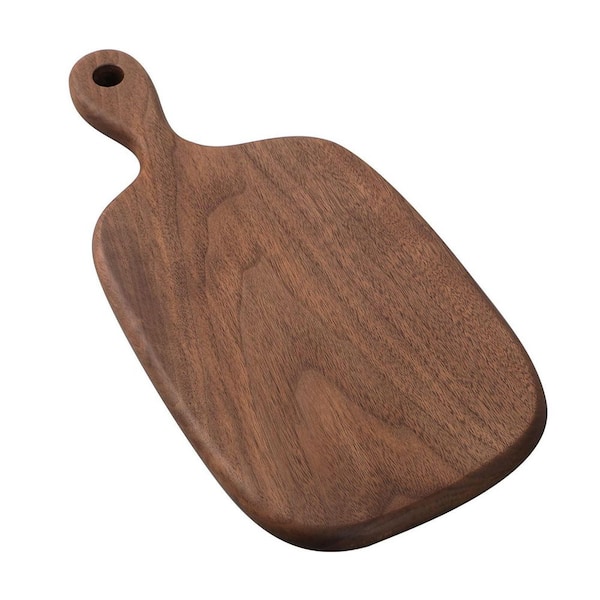 15.2 in. Walnut Wood Cheese Board for Kitchen, Cutting Board with Handle, Serving Tray for Bread, Vegetables
