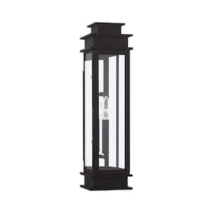 Stickland 20.25 in. 1-Light Black Outdoor Hardwired Wall Lantern Sconce with No Bulbs Included