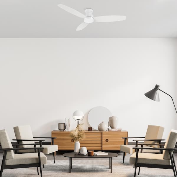 Osborn 60 in. Indoor White 10-Speed DC Motor Flush Mount Ceiling Fan with Remote Control