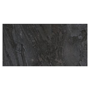 Sereno Charcoal Black 23.62 in. x 47.24 in. Matte Porcelain Floor and Wall Tile (15.49 Sq. Ft./Case)