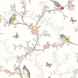 Phoebe Trail White Non-Pasted Wallpaper (Covers 56 sq. ft.)