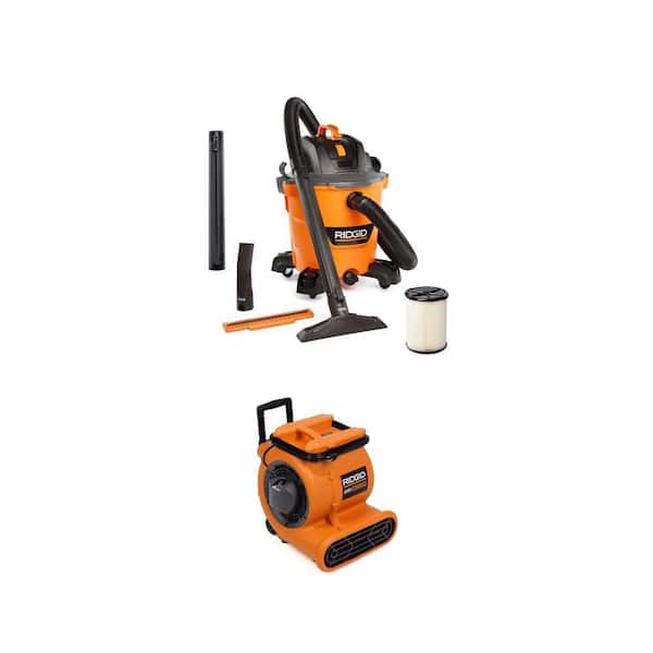 12 Gal. 5.0 Peak HP NXT Shop Vacuum HD1200 and 1625 CFM 3-Speed Air Mover Blower Fan AM2560 Combo