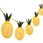 6.5 ft. 10-Light LEDs Warm White Pineapple Fairy String Light Decor Gifts, Battery Operated
