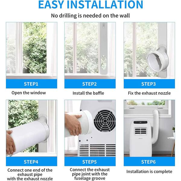 Karl home 8000 BTU 4550 BTU (DOE) Portable Air Conditioner with  Dehumidifier in White 591246238253 - The Home Depot