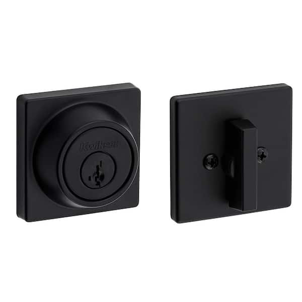 660 Series Matte Black Keyed Square Deadbolt Keyed One Side Featuring SmartKey Security