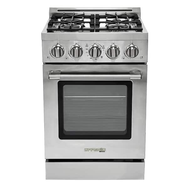 Off-Grid 24 in. 4-Burner Waist High Broiler Propane Range in Stainless Steel