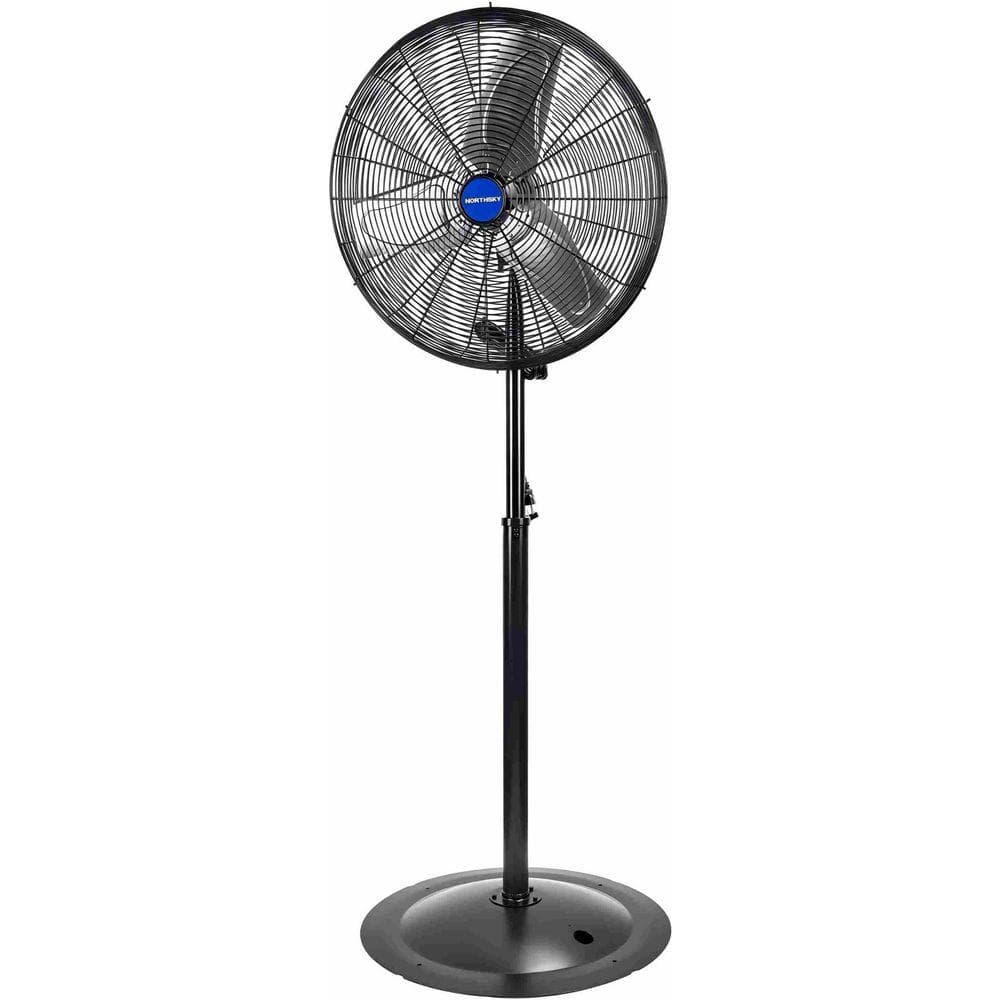 24 in. 2 Speed High Velocity Oscillating Pedistal Fan In Black, 6,400 CFM, for Warehouse, Garage, Shop, and Gymnasium price history on PriceWatchPro