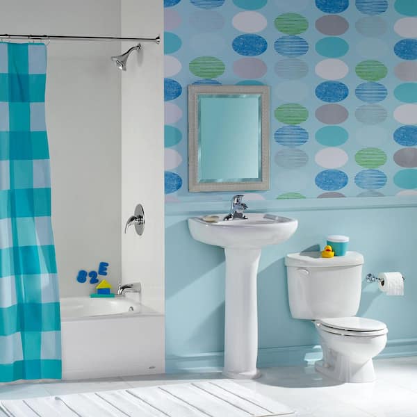 Baby Devoro FloWise 10 in. Rough-in 2-Piece 1.28 GPF Single Flush Round Toilet in White