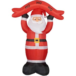 10 ft. x 5 ft. Santa Holding HO HO HO Sign Christmas Inflatable with Storage Bag