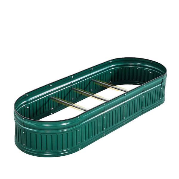71x24x12 in. Raised Garden Bed Kit, Upgraded Modular DIY Galvanized Planter Garden Box Outdoor for Gardening-Dark Green