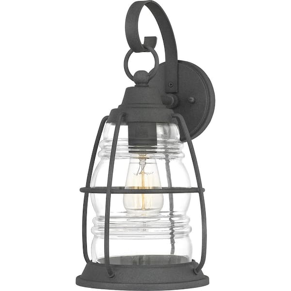 Quoizel Admiral 1-Light Black Outdoor Wall Lantern Sconce