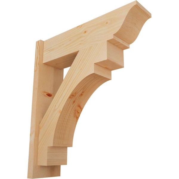 Ekena Millwork 8 in. x 30 in. x 26 in. Merced Traditional Smooth Douglas Fir Outlooker