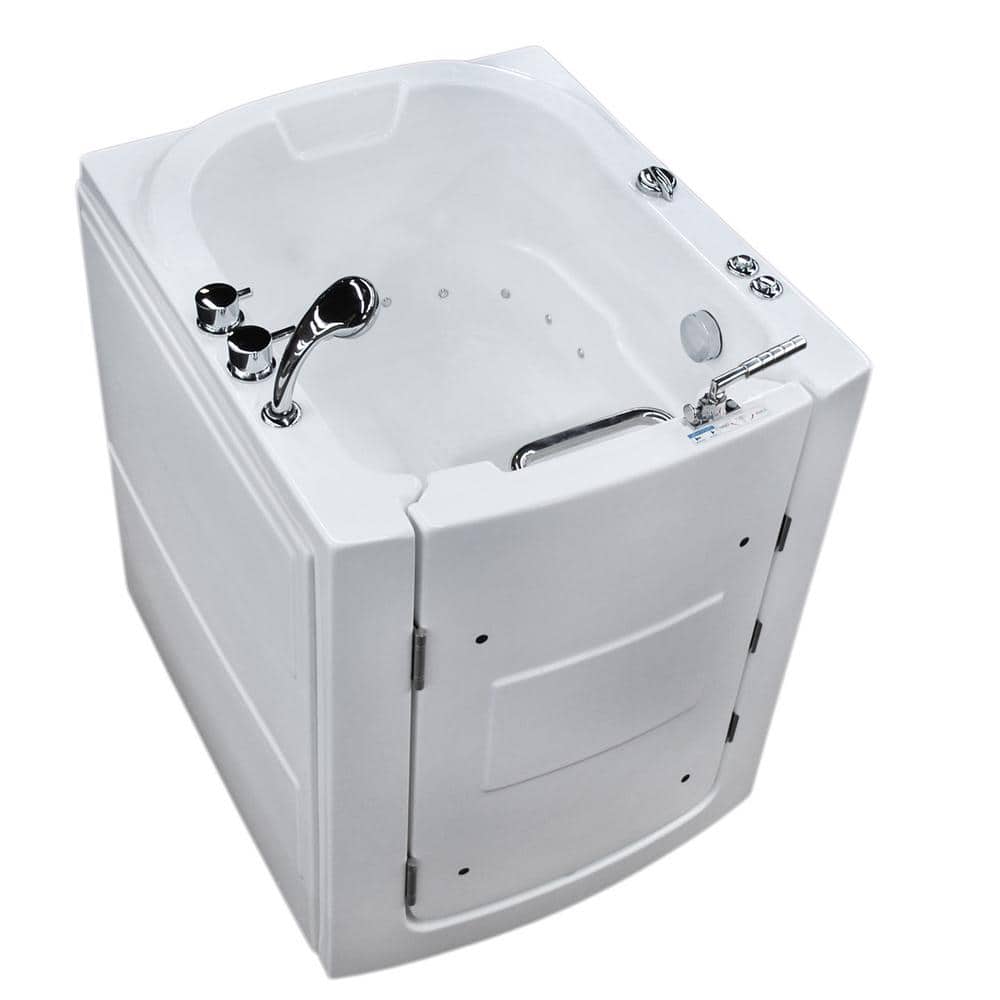 Universal White Fiberglass Walk-In Air Bathtub with Left Drain