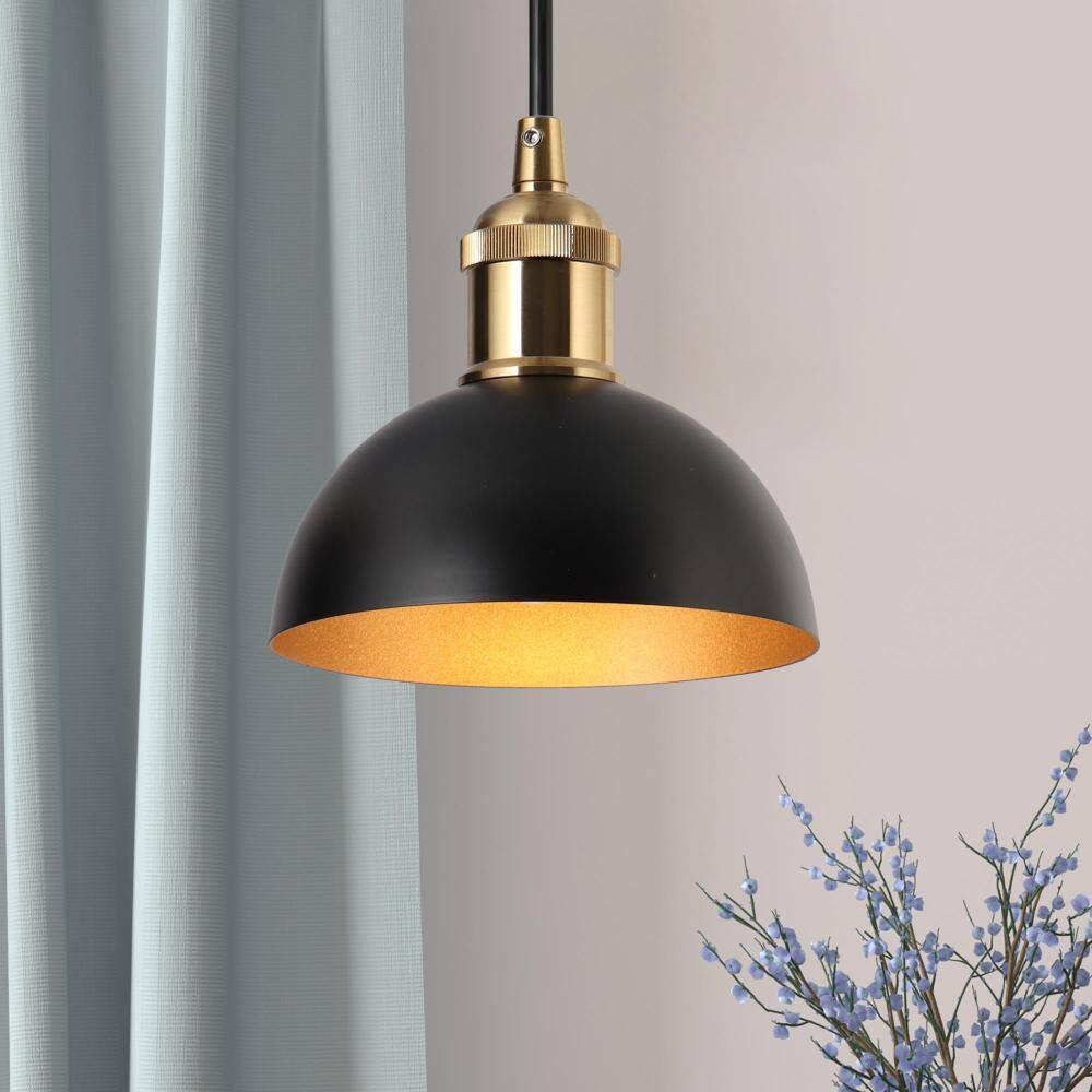 Zevni Modern 6 in. 1-Light Black Pendant Light Fixture