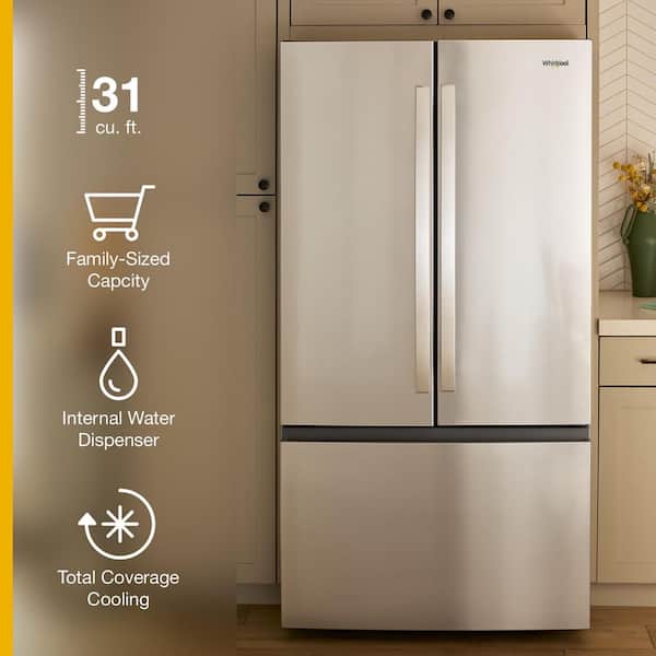 白中継 Ⅲ 3 Whirlpool 36 in. 31 cu. ft. Standard Depth French Door