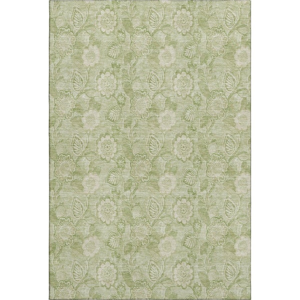 Mayfield Premium Machine Washable Abstract AMF1939 Sage 10 ft. x 14 ft. Area Rug