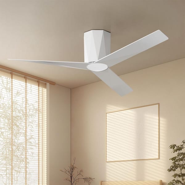 Z3 52 in. Indoor White Ceiling Fan with Dimmable LED Light and Remote Control, Reversible Silent DC Motor and 3 Blades