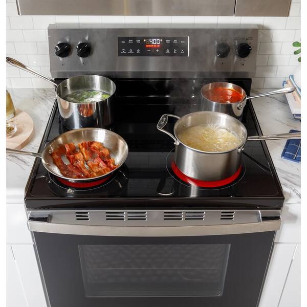 30 in. 4 Burner Element Free-Standing Electric Range in Black