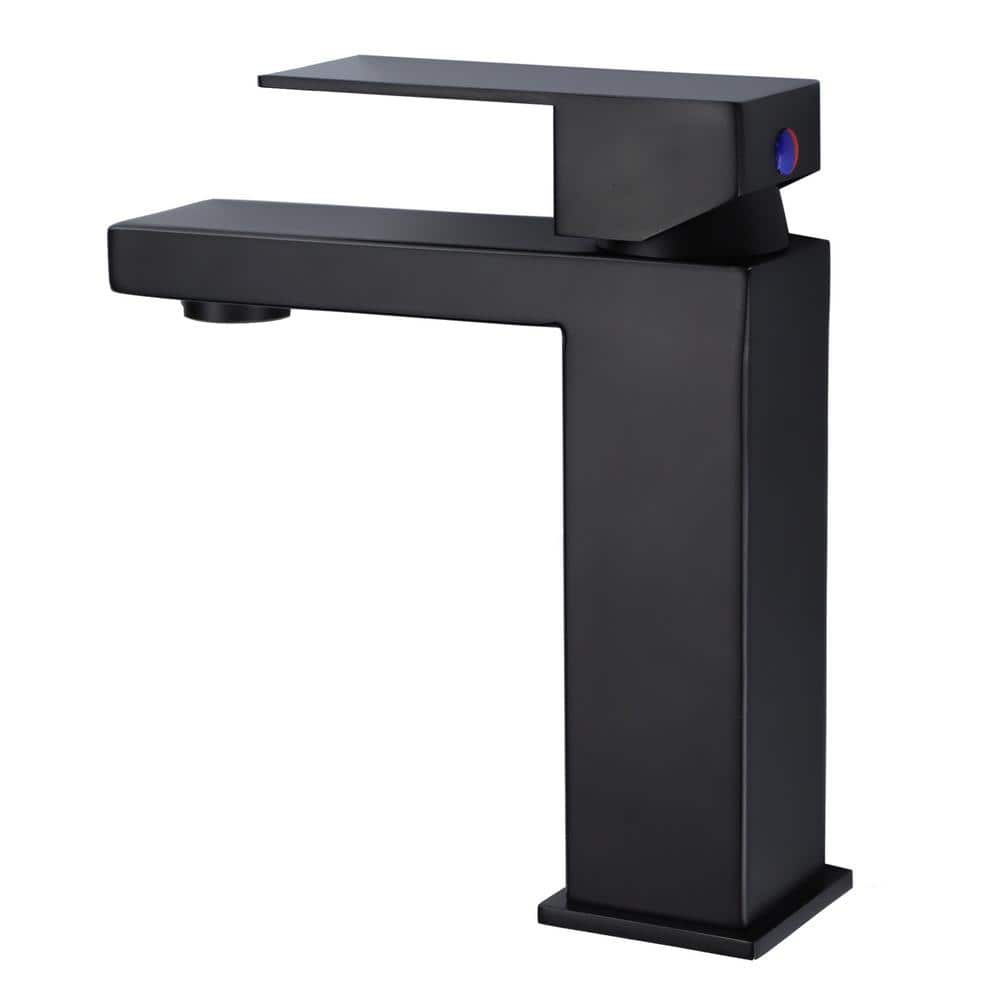 Matte Black Stainless Steel Single-Handle Bathroom Faucet