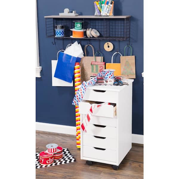 Small Natural 6-Drawer Rolling Storage Cart – Community Furnishings