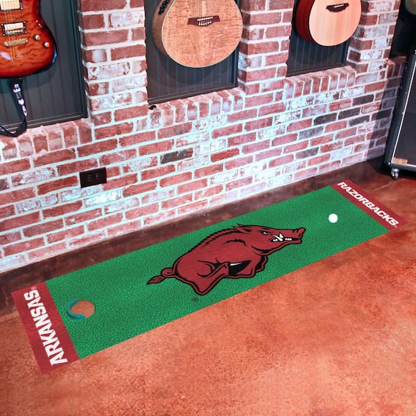 NCAA University of Arkansas 1 ft. 6 in. x 6 ft. Indoor 1-Hole Golf Practice Putting Green