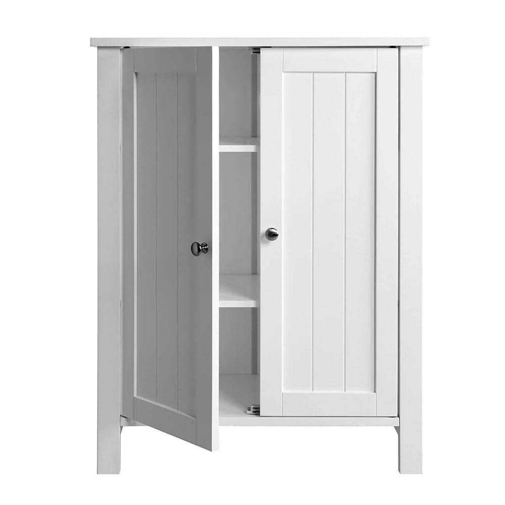 White MDF Bathroom Cabinet with Adjustable Shelves