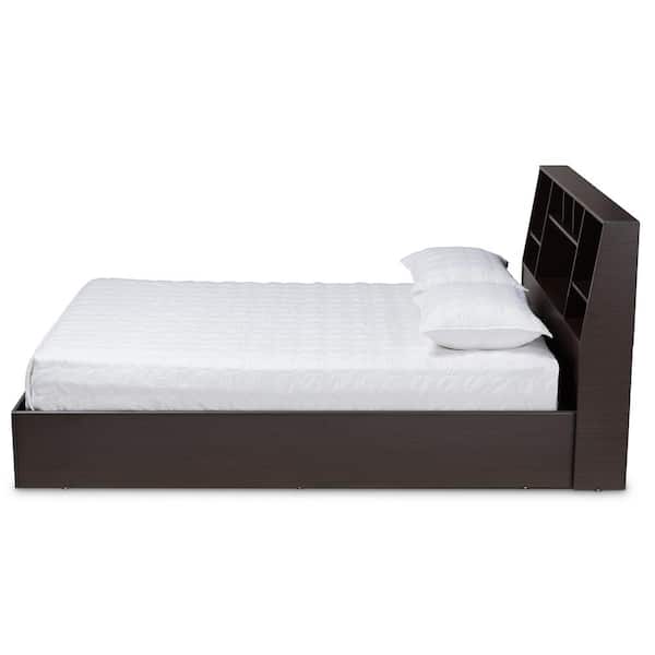 Geoffrey Dark Brown Queen Platform Storage Bed