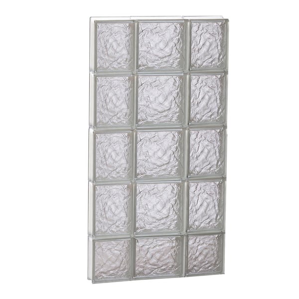 Clearly Secure 19.25 in. x 36.75 in. x 3.125 in. Frameless Ice Pattern Non-Vented Glass Block Window