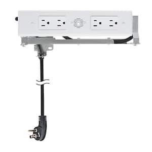 Blade Duo In-Drawer 15 Amp Indoor 5-15 Surface Mount Single Outlet with 4 AC Outlets, White