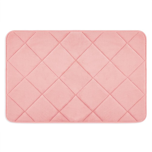 Home Dynamix Capri Haven Blush 22 in. x 42 in. Machine Washable Memory Foam Bath Mat