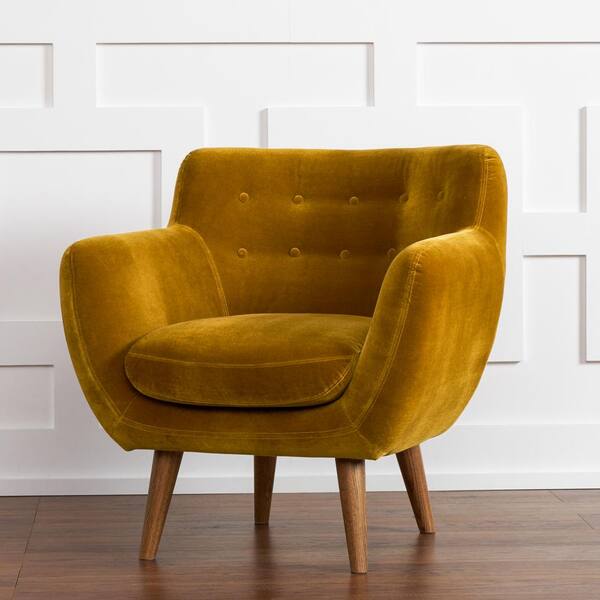 mustard mid century chair