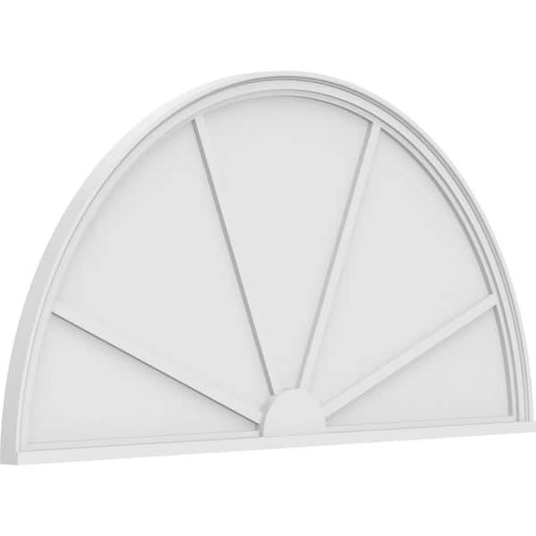 Ekena Millwork 2 in. x 62 in. x 31 in. Half Round 4-Spoke Architectural Grade PVC Pediment Moulding