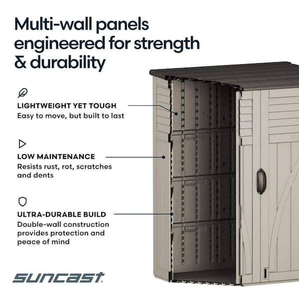 sunt ୨୧ページ Have a question about Suncast 4 ft. 5 in. W x 2 ft. 7.5 in. D x 6
