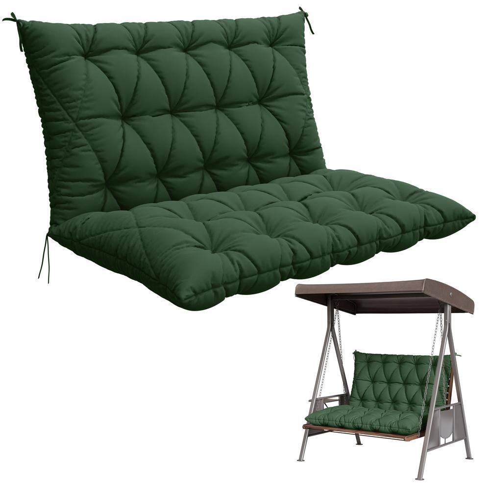 47 in. x 40 in. 2-Seater Patio Contoured Replacement Bench Cushion Outdoor Porch Swing Cushion Cushion Green price history on PriceWatchPro