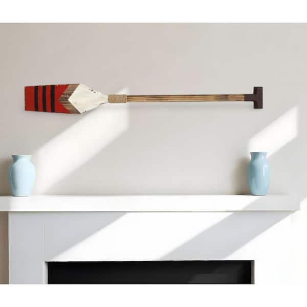 Distressed Coastal Wood Oar Wall Decor