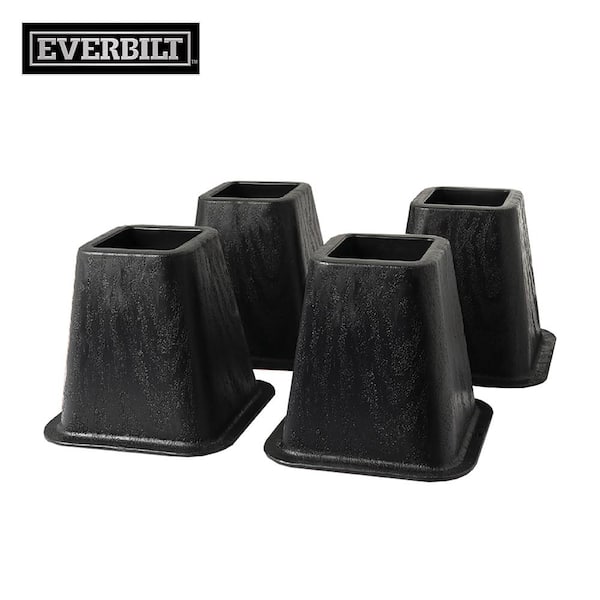 Everbilt 6 in. Black Bed Risers (4-Pack)