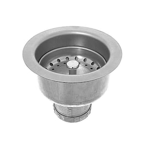 4 in. Threaded Deep-Locking Cup Kitchen Sink Strainer Basket with Stainless Steel Body and Basket