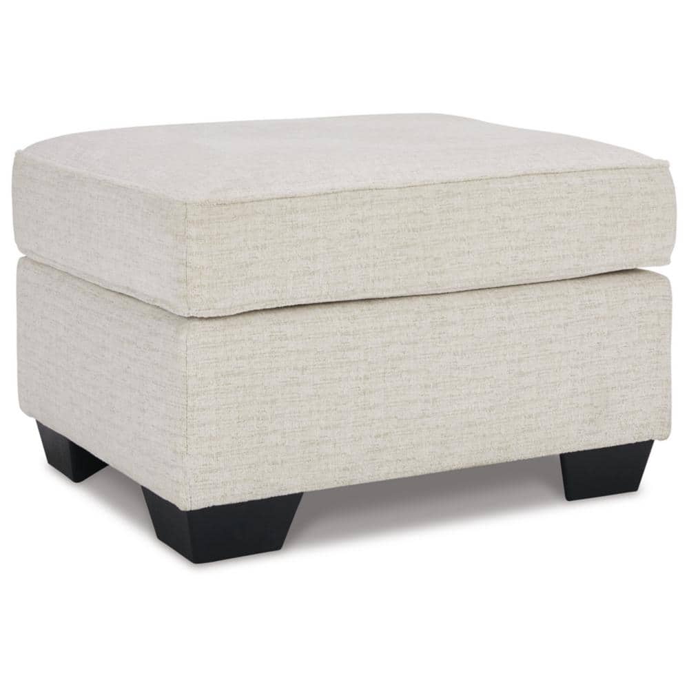 Cashton White Polyester Rectangle Accent Medium Ottoman