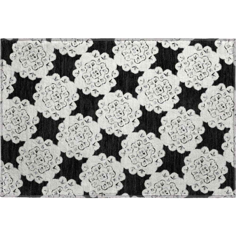 Mayfield Premium Machine Washable Abstract AMF2352 Black 2 ft. x 3 ft. Accent Rug price history on PriceWatchPro