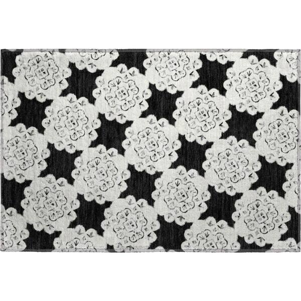 Mayfield Premium Machine Washable Abstract AMF2352 Black 3 ft. x 4 ft. Area Rug