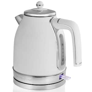 OVENTE 7.2-Cup White Stainless Steel Electric Kettle with 