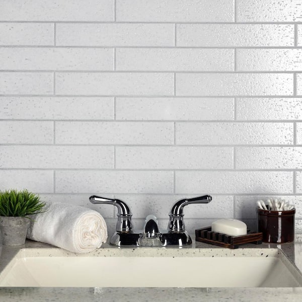 Muretto Bianco Glossy 2 in. x 10 in. Porcelain Floor and Wall Tile (10.35 sq. ft./Case)