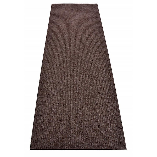 Tough Brown 36 in. Width x Your Choice Length Custom Size Runner Rug