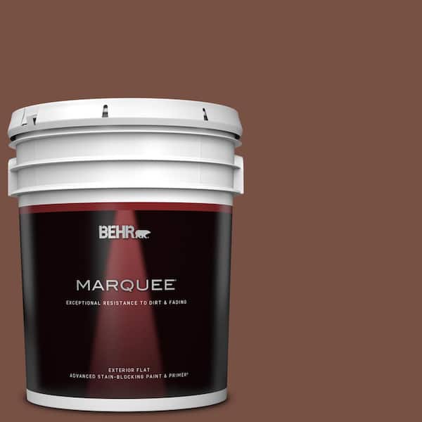 BEHR MARQUEE 5 gal. #S190-7 Toasted Pecan Flat Exterior Paint & Primer