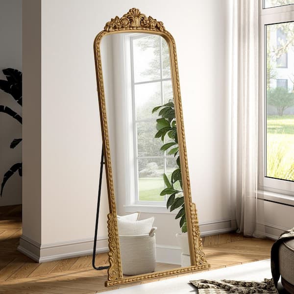 THKSHOUZ Gold 31.5 in. W x 70.8 in. H Rectangle Metal Full Length Mirror