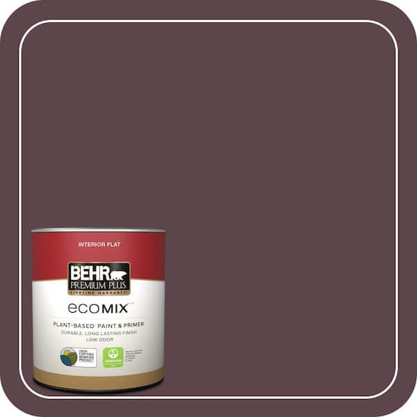 1 qt. Home Decorators #HDC-CL-07 Dark Berry Flat EcoMix Plant-Based Interior Paint & Primer